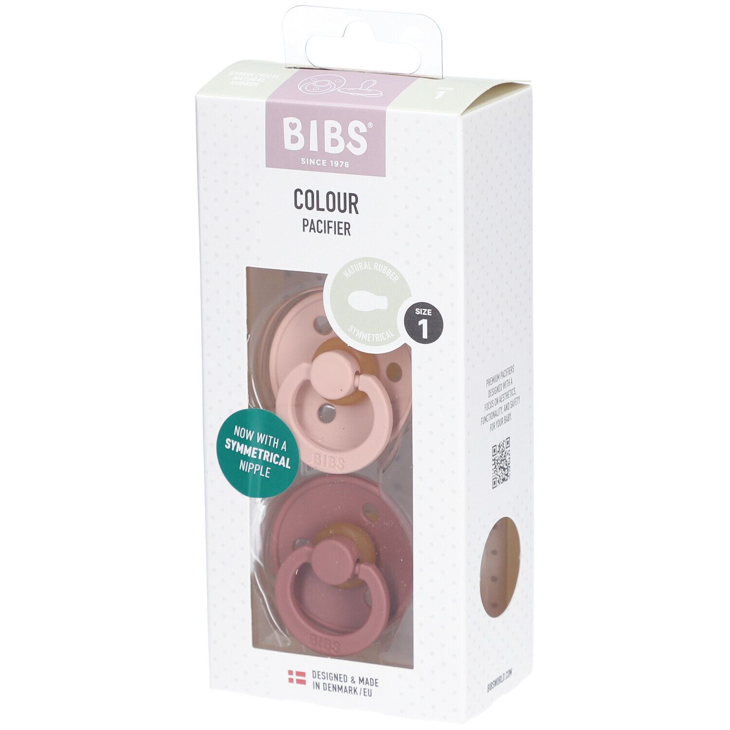 Bibs Fopspeen Symmetric Blush - Woodchuck 0-6 Maanden 2st 2 St Schnuller