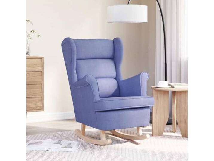 Schaukelstuhl, Jeansblau, 74 x 90 x 102 cm, Polyesterstoff, Lounge-Sessel Strapazierfähiger Polyesterstoff, knitterfrei, schnell trocknend, weicher Sitz, sanfte Bewegung, für Wohnzimmer, Schlafzimmer