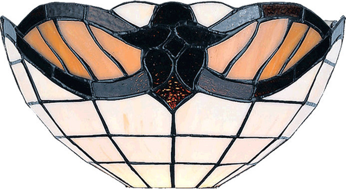 Plafondlamp Tiffany Prezent, antiekbruin, diameter: 30,5 cm, 1x E14/40W, dimbaar
