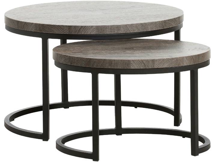 Couchtisch OMG DESIGN Rutger , gelb (mango, schwarz, mango), B:52cm H:43cm T:71cm, Tische, Couchtisch, im 2er Set, variabel stellbar