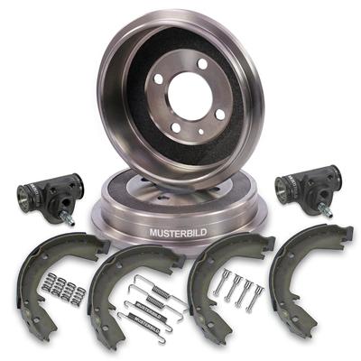 Atec 2x Bremstrommel+Backen+Zylinder+Zubehör [Hersteller-Nr. 40579167] für Chevrolet, Daewoo