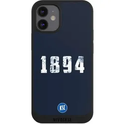 Nivocase Handyhülle für Apple iPhone 12 mini Hülle NIVOpure Case Schwarz Bundesliga KSC Karlsruher SC (Apple iPhone 12 mini), Smartphone Hülle, Schwarz