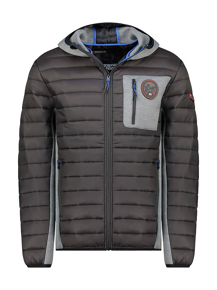 Geographical Norway Übergangsjacke "Boaz" in Schwarz/ Grau - XL