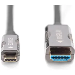Digitus 4K USB Typ - C auf HDMI AOC Adapterkabel (20 m), Videokabel, Schwarz