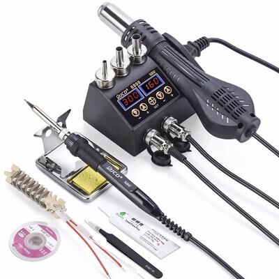 Uplifted Goods 2 In 1 750W Soldering And Hot Air Rework Station With LCD Display set D 110v Us Plug