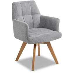 [de]sign & more Stuhl Marson Stoff Grau