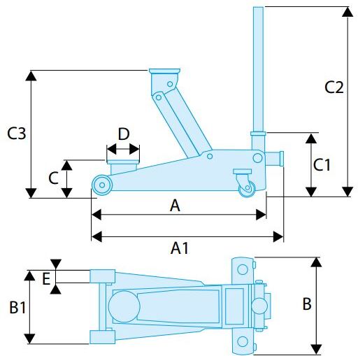 Cric rouleur ''VL-VUL'' 3 T FACOM DL.32APB
