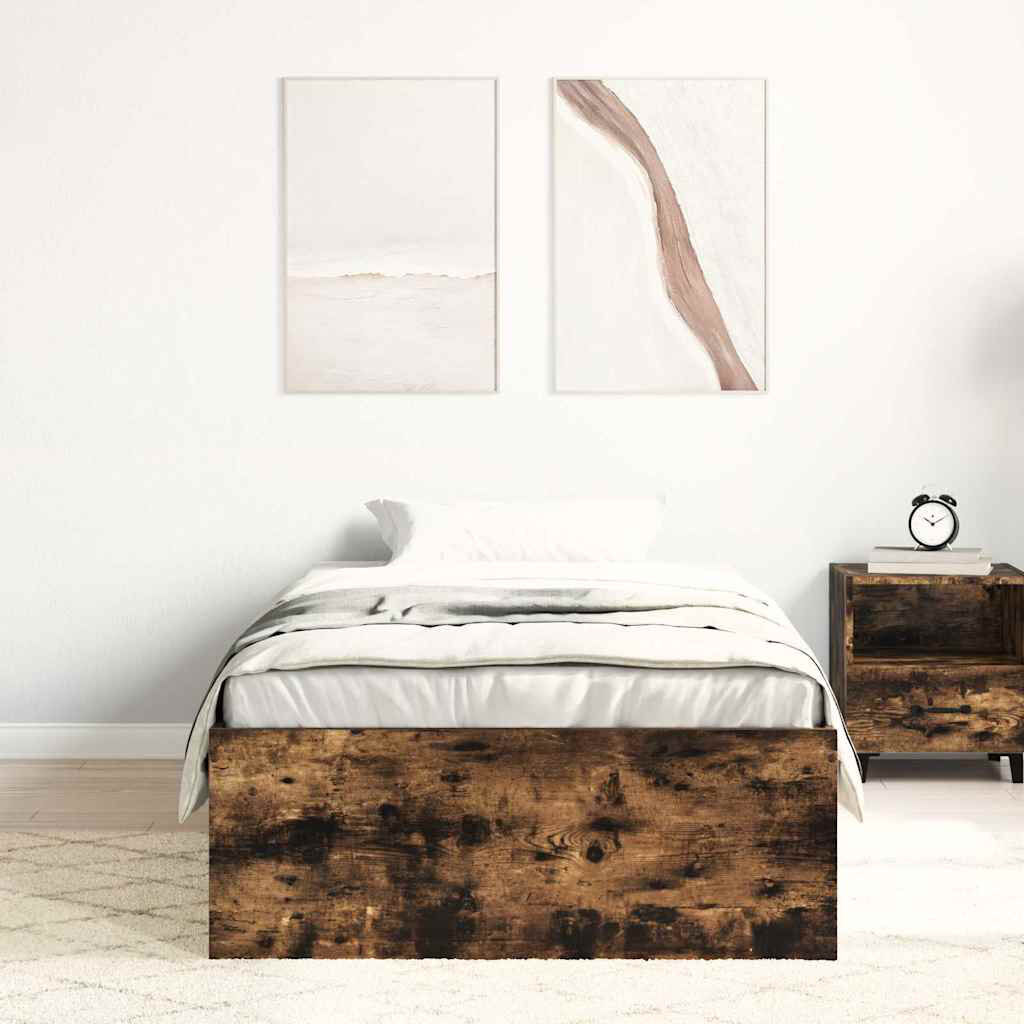 Latitude Run Afriani Storage Bed Smoked Oak Single (3')