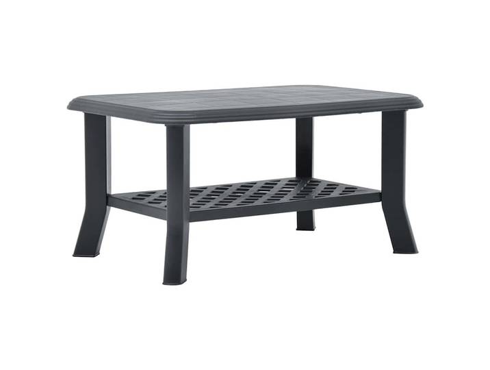 vidaXL Couchtisch 90/60/46 cm aus Wetterbeständiger Kunststoff Anthrazit mit Ablage, Rechteckig,Rechteckig, 90x46x90 cm, Wohnzimmer, Wohnzimmertische, Couchtische