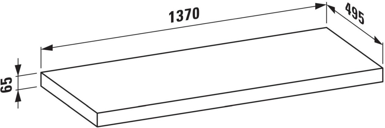 Laufen Waschtisch-Platte LANI 495x1370x65 ohne Ausschnitt H4046801122661