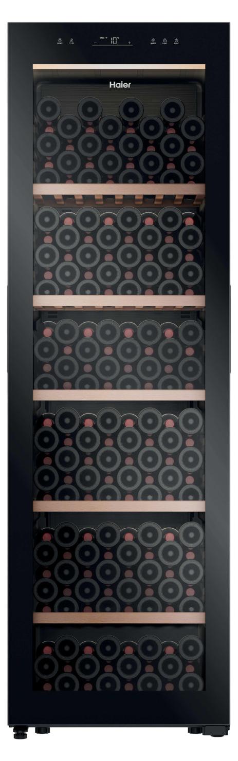 Haier Wine Bank 60 Series 5 HWS205GGEH1, Weinkühler mit Kompressor, Freistehend, 205 Flasche(n), G, Innenbeleuchtung, Schwarz