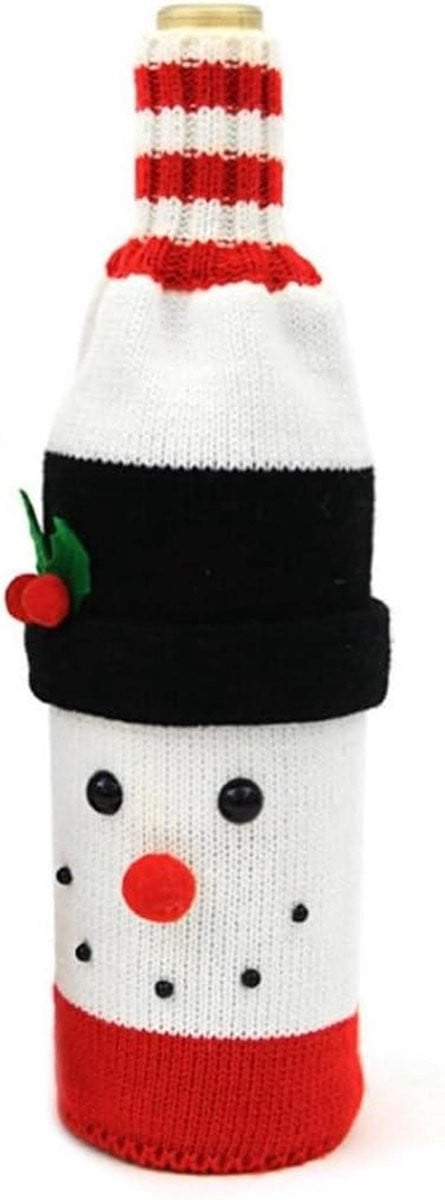 Meerkleurige kerstthema wijnfles tas voor feestelijke decoratie