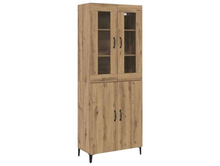 TEKGHUT Highboard 2 STK. Artisan-Eiche 69,5 x 34 x 180 cm Holzwerkstoff Eisenakzente, D-Griffe, Regalbretter, große Schränke, Wohnzimmer, Esszimmer, minimalistische Ästhetik