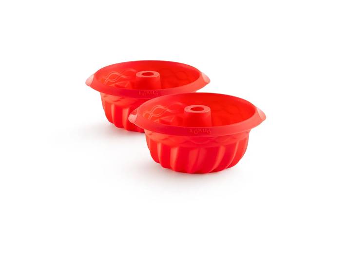 Lékué Mini moules à savarin en silicone Lékué lot de 2 Rouge
