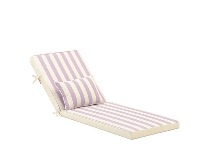 Coussin à rayures avec petit coussin pour chaise longue violet