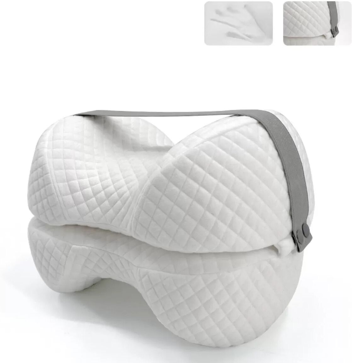 INF Coussin jambes mousse à mémoire multifonction – Coussin entre-jambes avec housse sweatshirt pour dormeurs latéraux, seniors Blanc