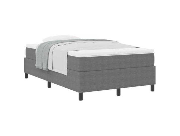 KTHLBRH Boxspringbett hellgrau-weiß 120 x 190 cm Struktur aus Holz, feste Latten, inklusive Matratze, mittlere Festigkeit, 280 kg