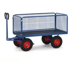 Fetra Handpritschenwagen, Tragl. 700kg, Ladefl. LxB 1200x800mm, Siebdruckplatte, 4 Wände