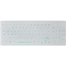 Active Key Hygiene Smart Card Desktop Keyboard Sealed USB Black/White (DE, Kabelgebunden), Tastatur, Schwarz, Weiss
