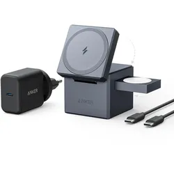 Anker 15W 3-in-1 Cube mit MagSafe Ladestation, schwarz