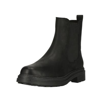 Stiefel CLARKS "Orinoco3 Top", Damen, Gr. 39, schwarz, Kunstfaser, Leder, Schuhe Stiefel, mit elastischen Einsätzen an den Seiten