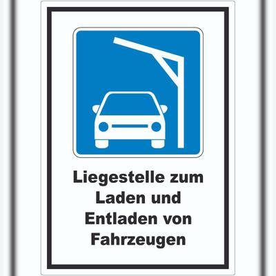 HB-Druck Liegestelle zum Laden von PKWs Autos aufladen Symbol und Text Aufkleber A2 (420x594mm)