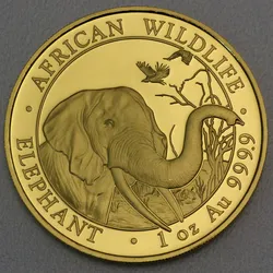 Goldmünze 1oz "Elefant" 2018 African Wildlife (Somalia)