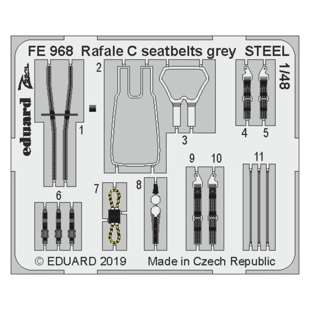 Eduard Rafale C seatbelts grey STEEL f.Revell (FE968)
