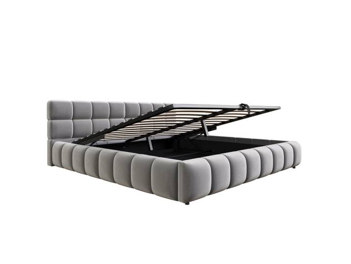 Oxeza Polsterbett 180/200 cm Grau mit hydraulischer Staufunktion, Mode, Rechteckig, 180x200 cm, Schlafzimmer, Betten, Polsterbetten