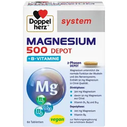 DOPPELHERZ Magnesium 500 Depot system Tabletten 60 St