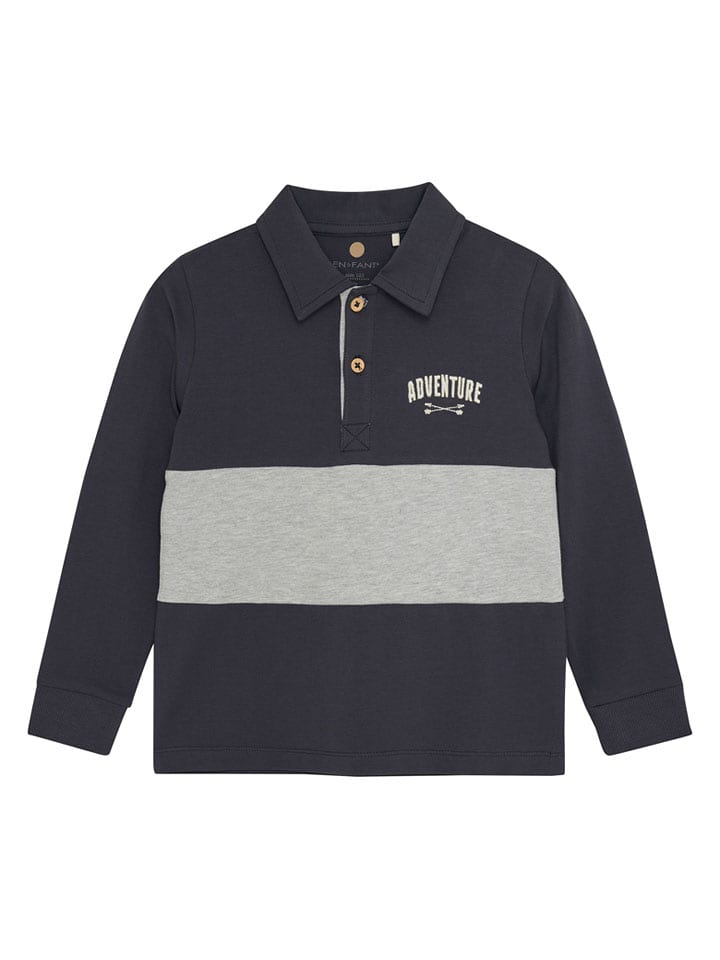 enfant Poloshirt in Anthrazit/ Grau - 128