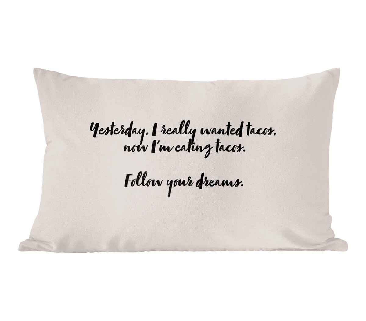 PillowMonkey Sierkussen Taco Lover met Quotes - 50 x 30 cm