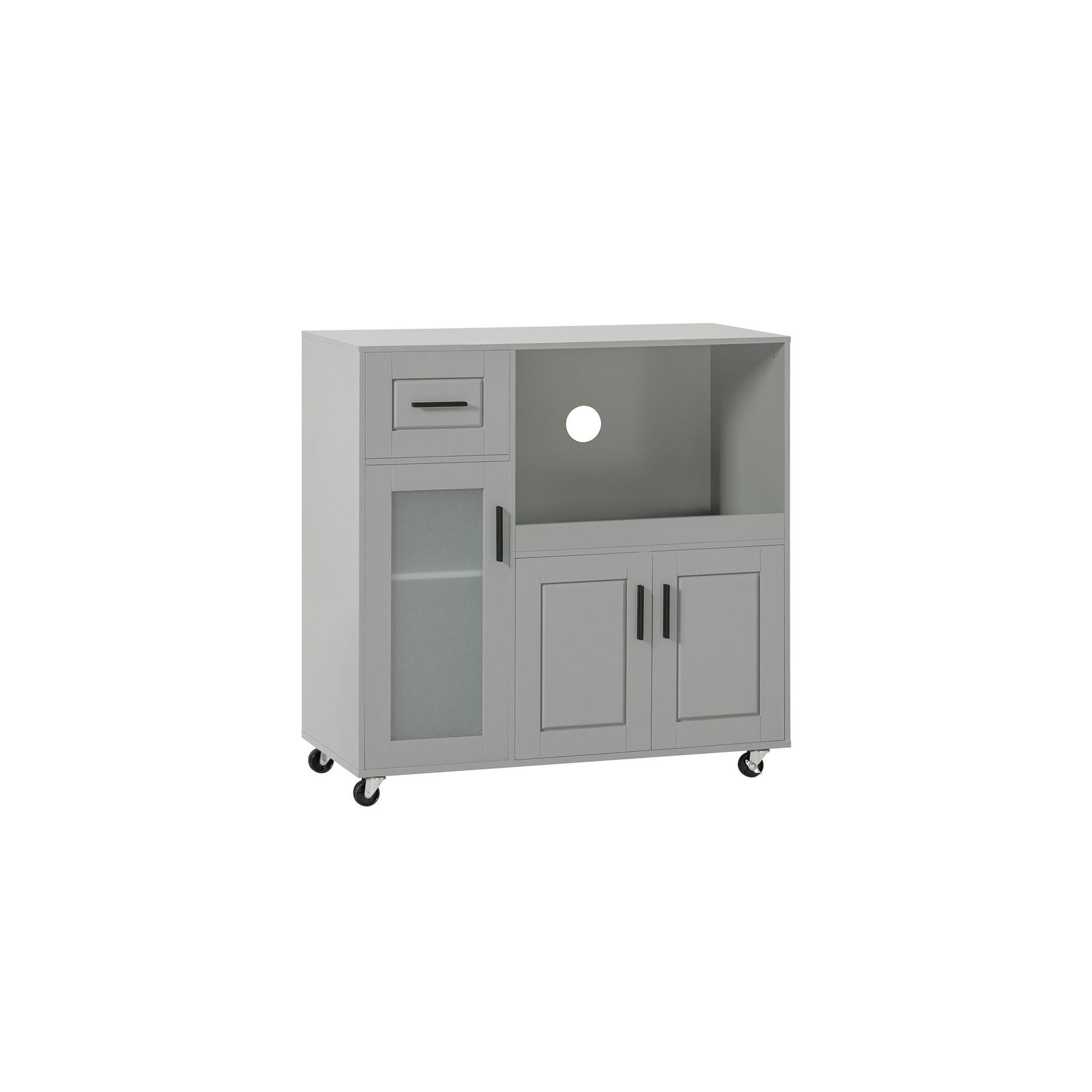 SoBuy Kücheninsel mit 1 Schublade Hellgrau 89x40x89,5cm Modern