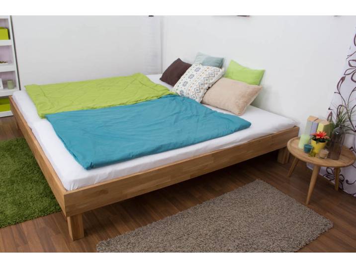 Futonbett / Massivholzbett Wooden Nature 04 Eiche geölt - Liegefläche 200 x 200 cm (B x L)