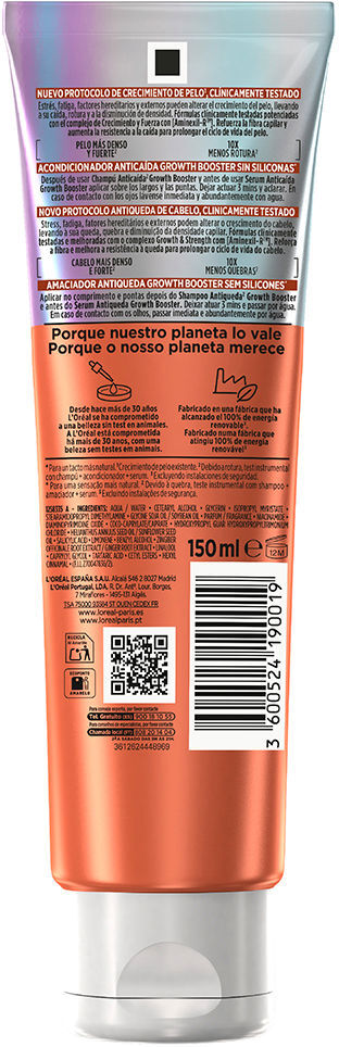 L'Oréal París Elvive Growth Booster acondicionador anticaída 150 ml