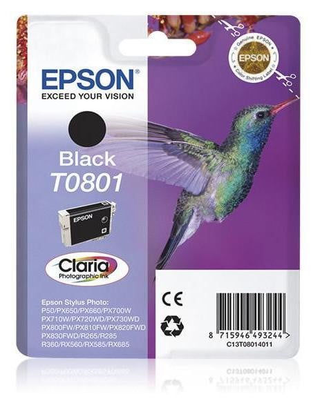 Epson Claria T0801 inktpatroon - Zwart - Voor inkjetprinters - 1 stuk