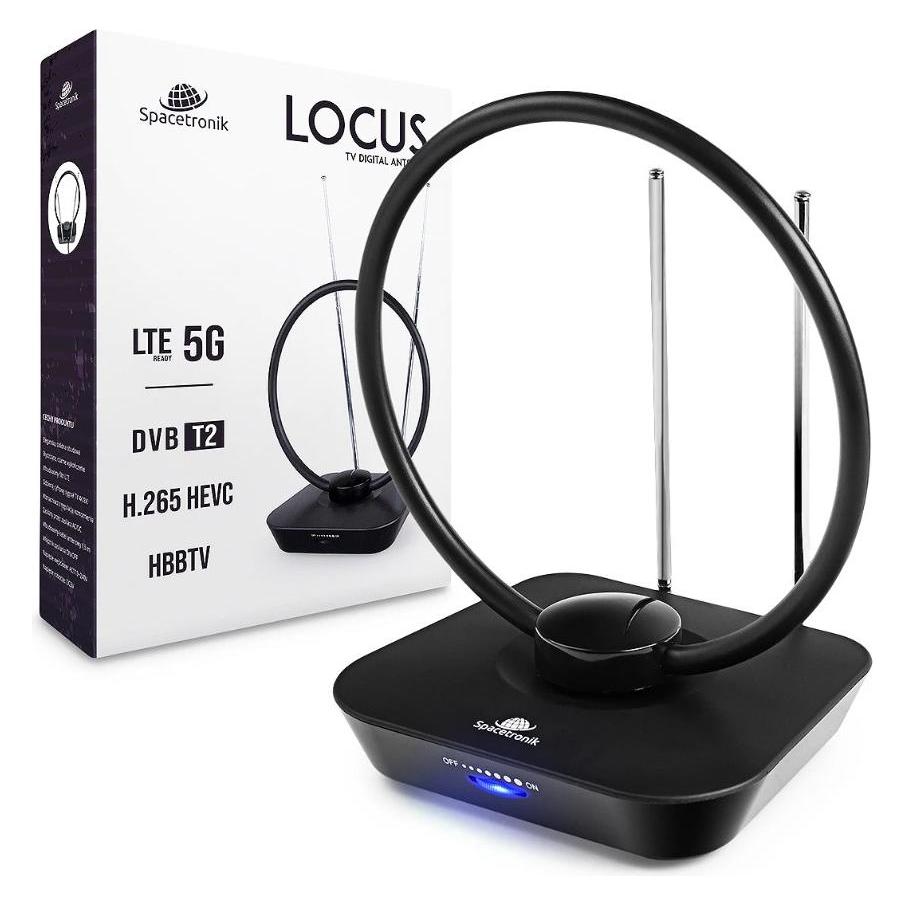 Spacetronik RTV-Antenne DVB-T-Zimmerantenne Locus (Zimmerantenne, 45 dB, DVB-T / -T2) (5903031033779)