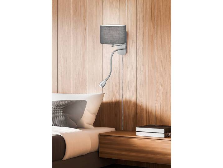 Applique murale 20 x 24 x 35cm Gris Tissu LED Module LED/E14