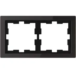 Merten Rahmen 2 fach onyxsw D-Life Glas MEG4020-6503