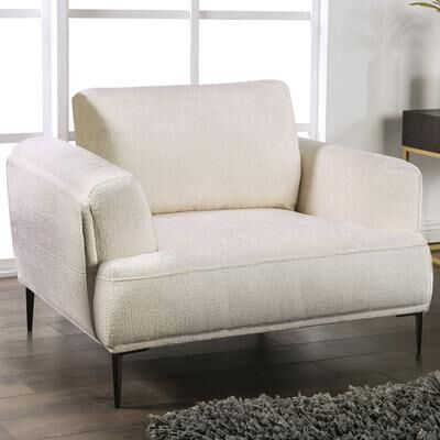 Furniture of America Paola Midcentury Modern Chenille Adjustable Arm Chair with Extendable Back