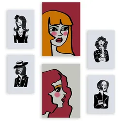 POSTER Set Mit 6 Sate Beauty In Weibliche Zusammenfassung A3 & A4 Rahmenlos