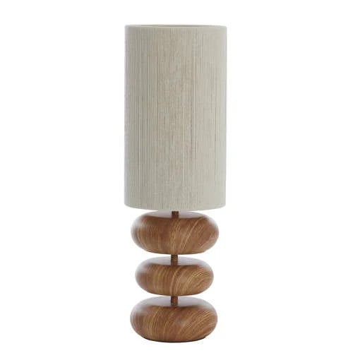 Light & Living Danialo tafellamp hout en metaal beige en bruin B: 22 cm, H: 67,5 cm