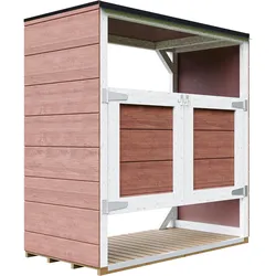 MÜLLTONNENBOX 2er 240L, M980A-REDWOOD RED, aus wetterfestem LP Smartside Holz