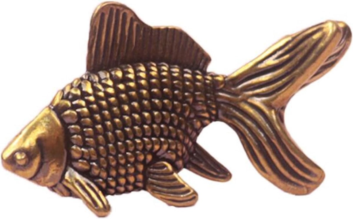 Koperkleurig Dierenbeeldje Varken van Messing - Desktop Ornament - 38 x 20 mm