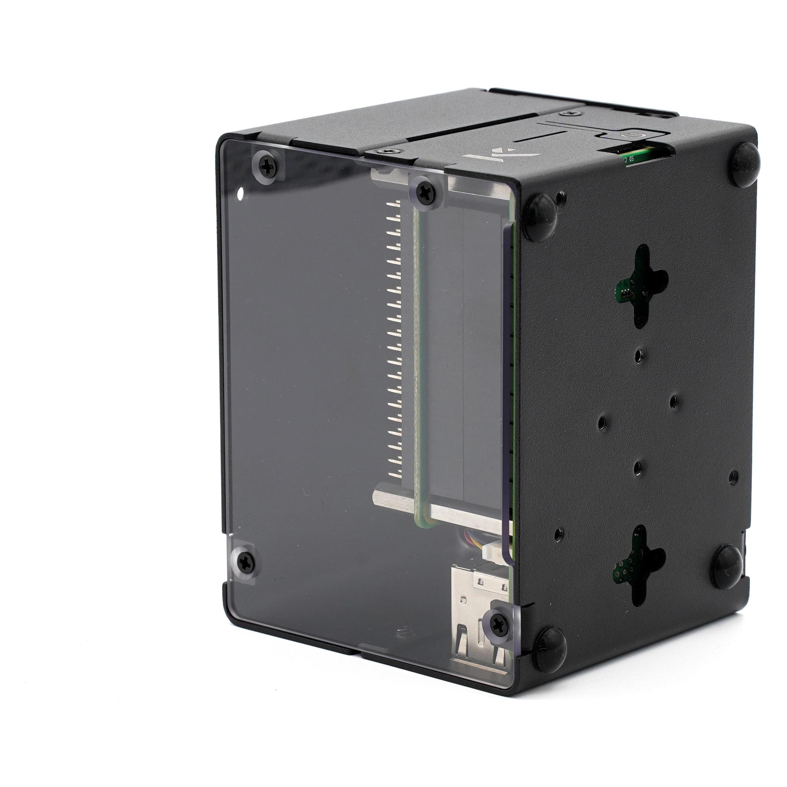 Kksb Gehäuse für Raspberry Pi 5 + zwei HATs und Kühlkörper, Aluminium, schwarz (KKSB CASE 62249-7350001162249)