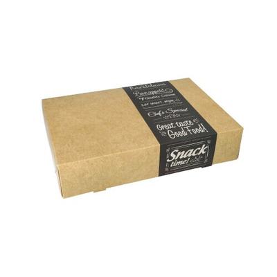 PAPSTAR 100 Transport- und Catering-Kartons "pure" eckig 8 cm x 24,7 cm x 35,7 cm "Good Food" klein