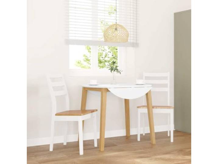 NLQMSU Essstühle, 2 Stück, weiß, Massivholz, Gummi Massives Gummibaumholz, ergonomische Rückenlehne, Esszimmer, Wohnzimmer, Lesen, Entspannen, zeitloses Design