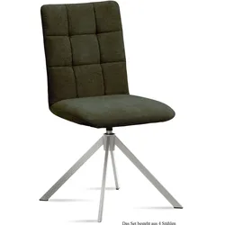ESSZIMMERSTUHL drehbar (4er-Set) Drucie 47x91x60 Edelstahl/Khaki