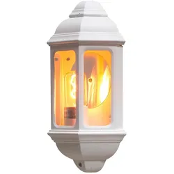 Konstsmide Außen-Wandleuchte CAGLIARI, E27 max. 100W, Weiß, Aluminium / Klarglas KON-7011-250