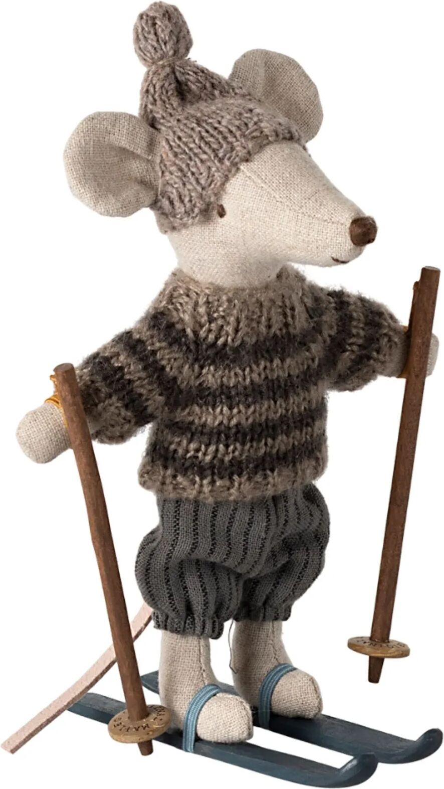Maileg Grand Frère souris et ses skis Gris taille unique